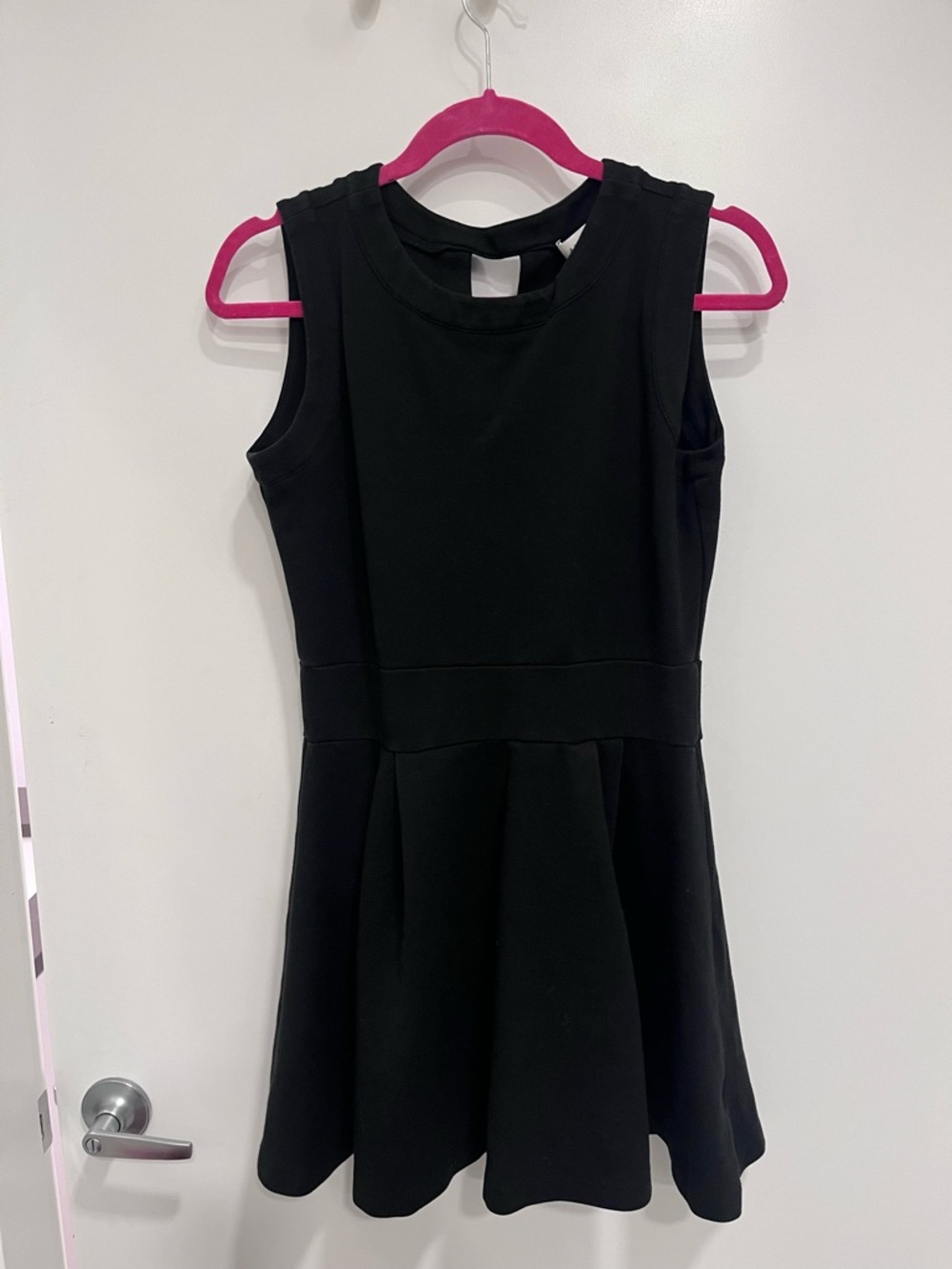 Amour Vert Black Sleeveless Skater Dress Basic Classic Large Date Organic Cotton